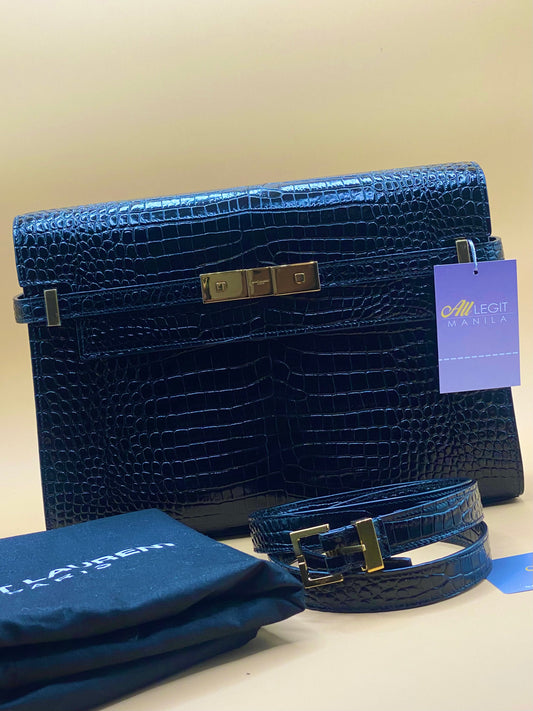 SAINT LAURENT MANHATTAN MEDIUM IN SHINY CROC EMBOSSED LEATHER