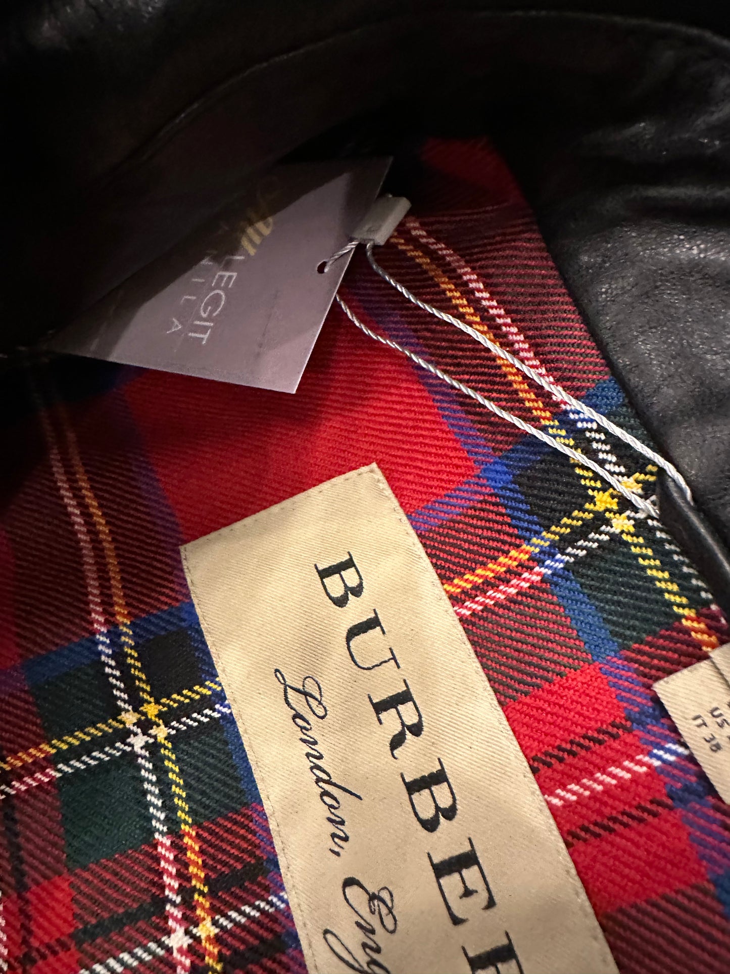 BURBERRY SMALL LEATHER JACKET—BLACK