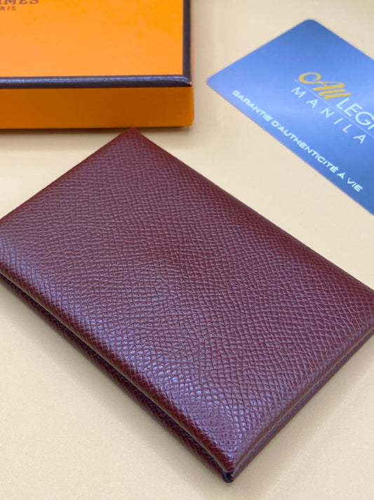 HERMES CALVI CARD HOLDER—ROUGE H