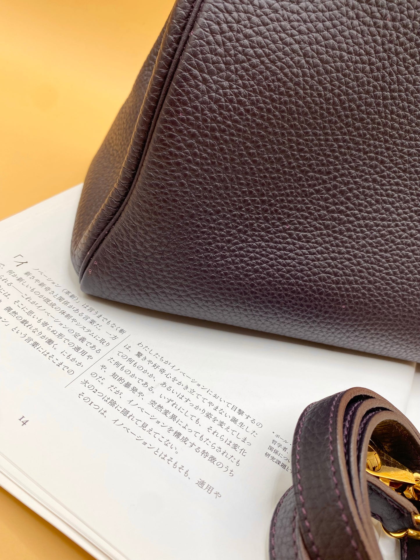 HERMES KELLY 32 TOGO RETOURNE—PRUNELLE