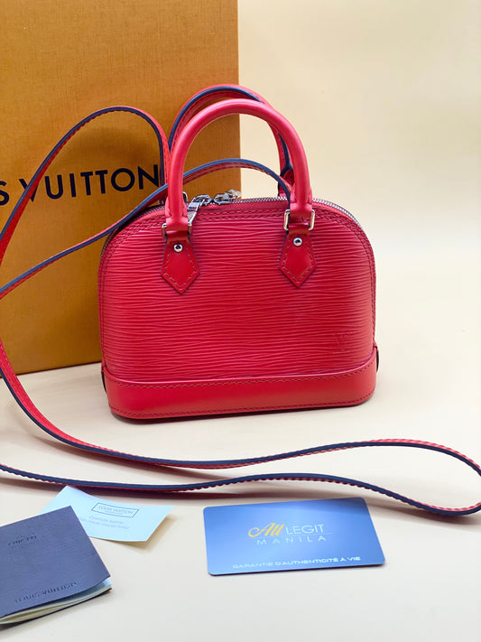 LOUIS VUITTON NANO ALMA EPI—RED