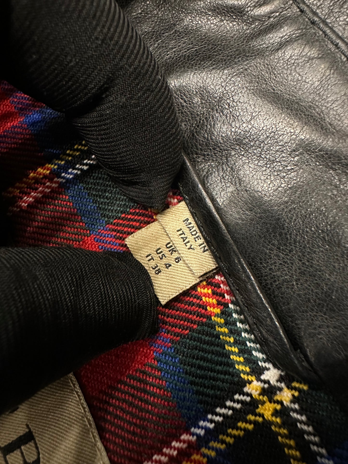 BURBERRY SMALL LEATHER JACKET—BLACK