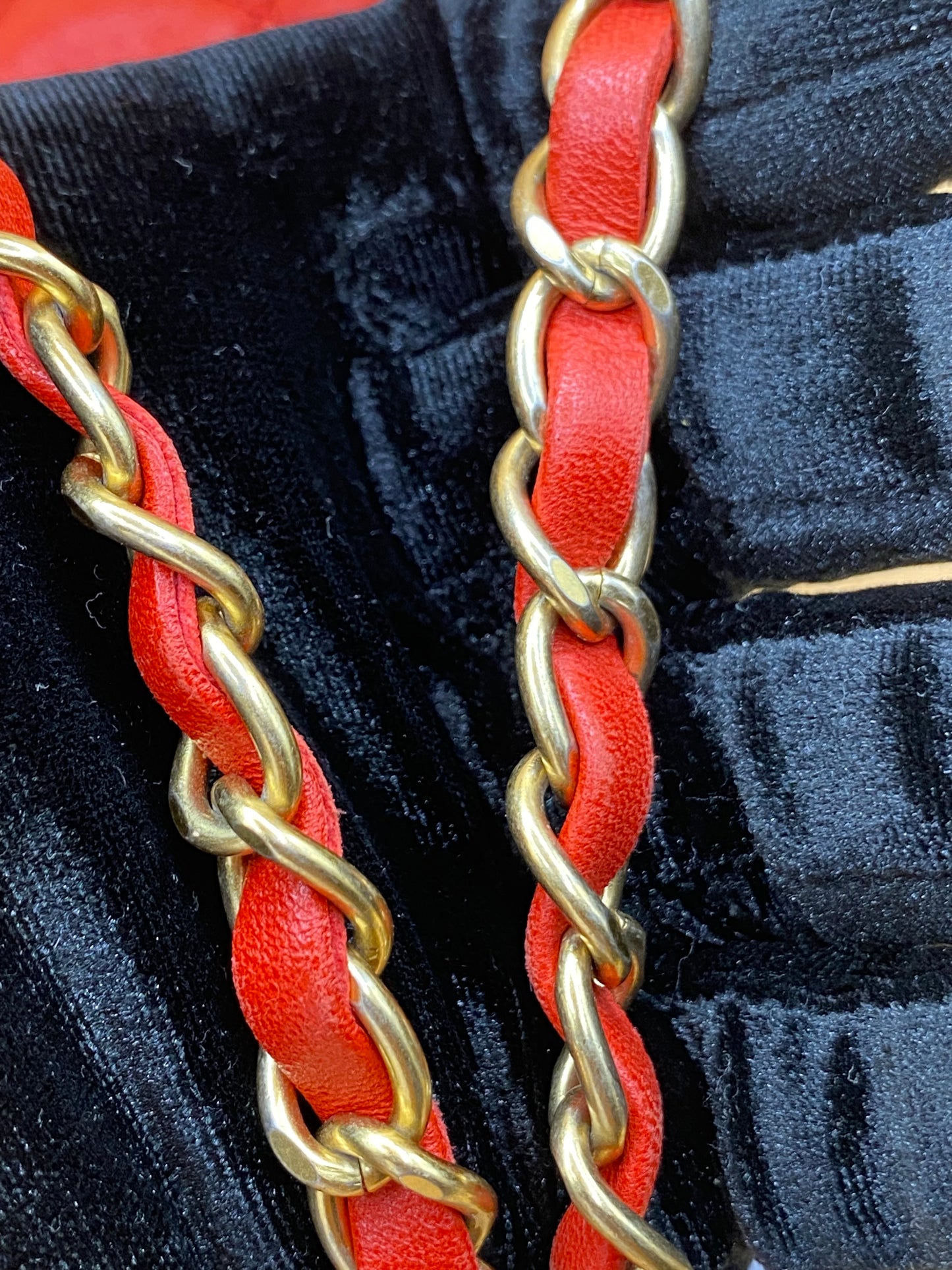 CHANEL QUILTED LAMBSKIN HOBO—RED GHW
