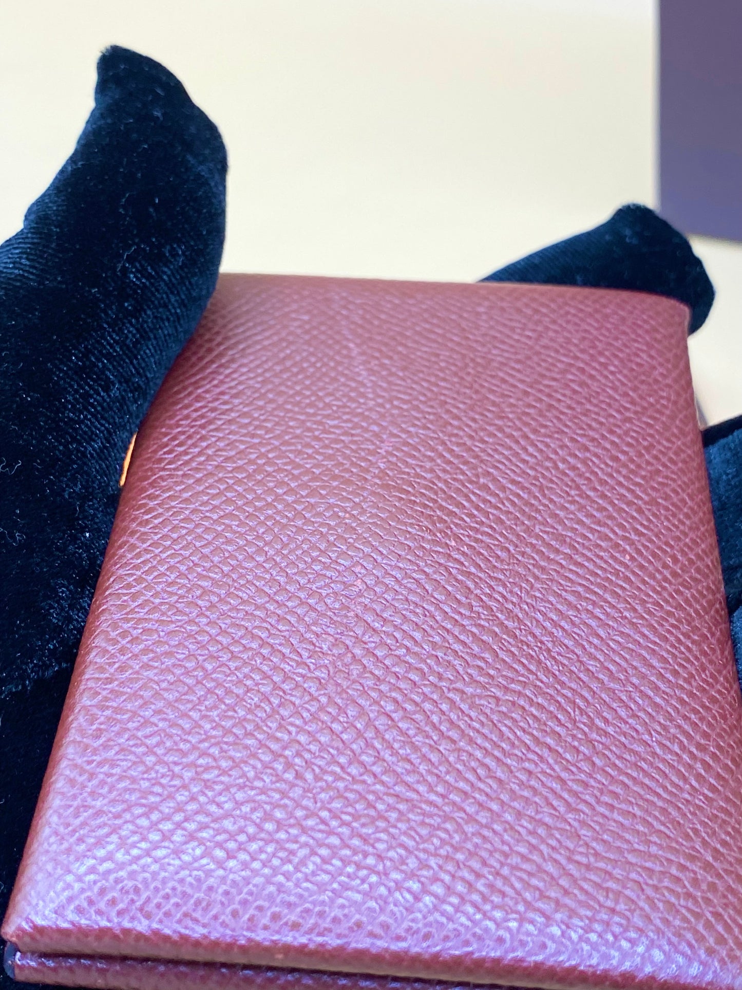 HERMES CALVI CARD HOLDER—ROUGE H