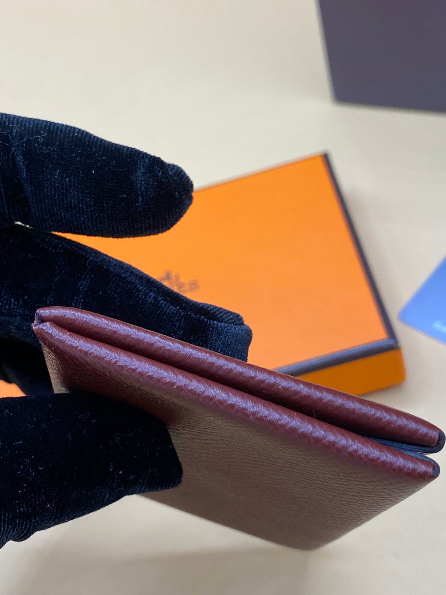 HERMES CALVI CARD HOLDER—ROUGE H