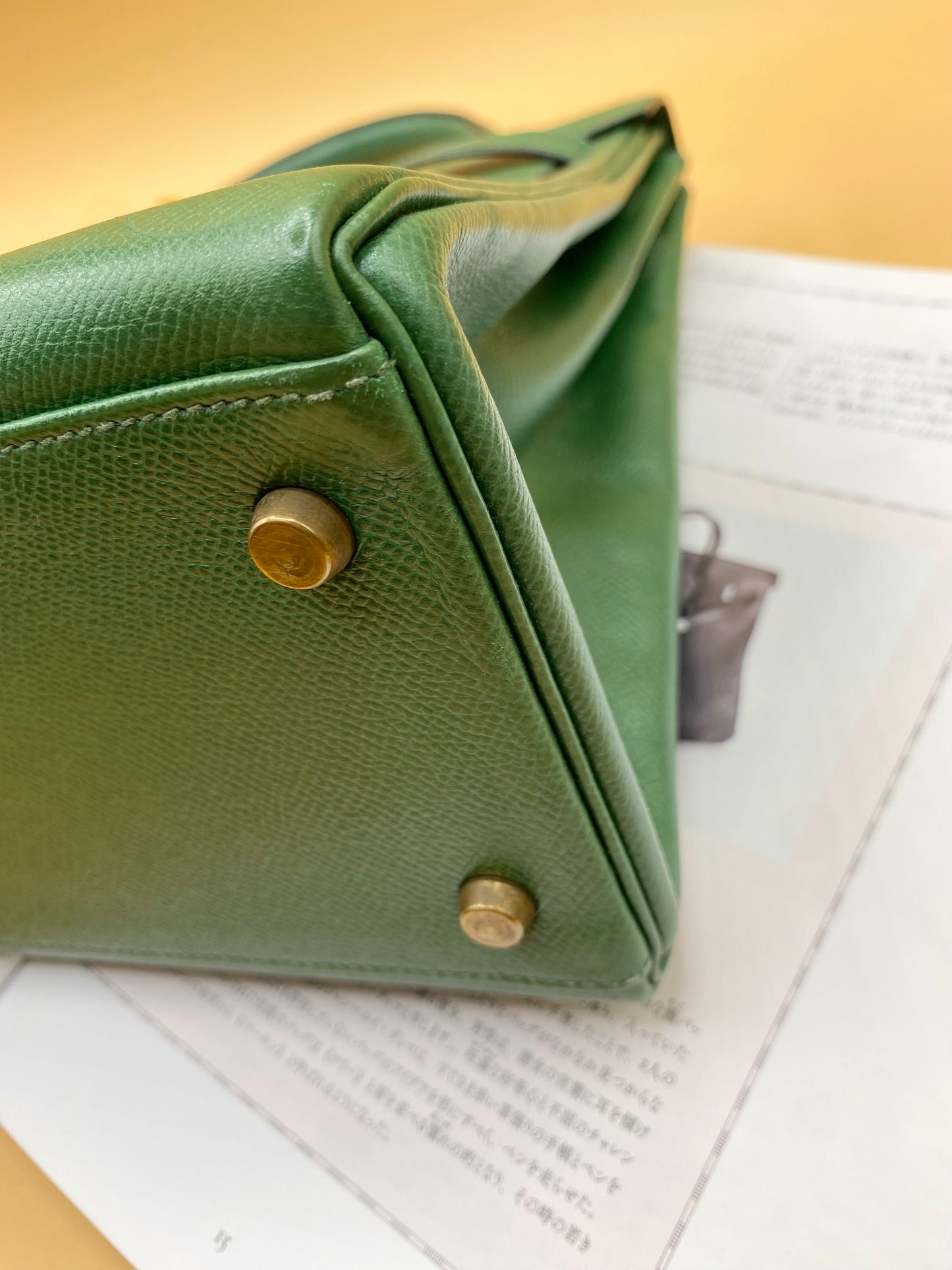 HERMES KELLY 32 EPSOM—Vert Émeraude