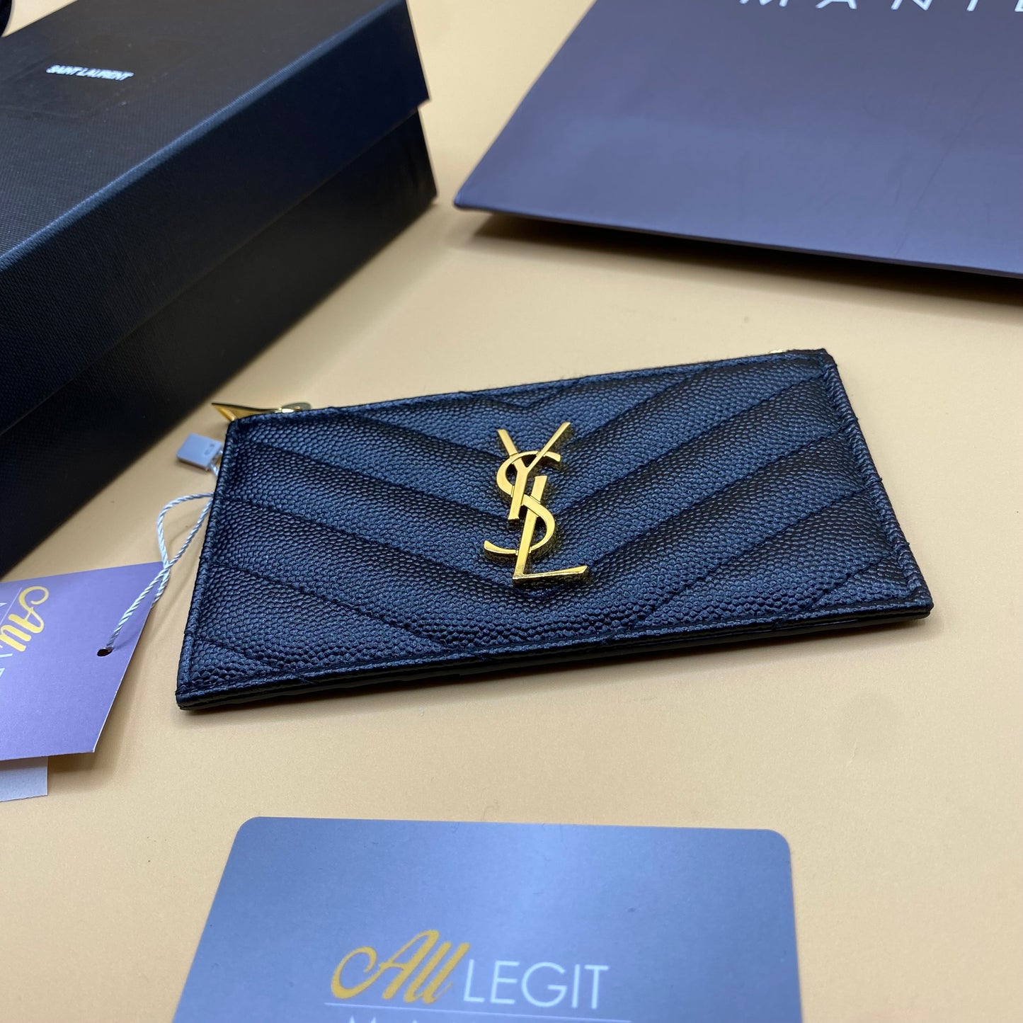 SAINT LAURENT CASSANDRE ZIPPY CARD HOLDER