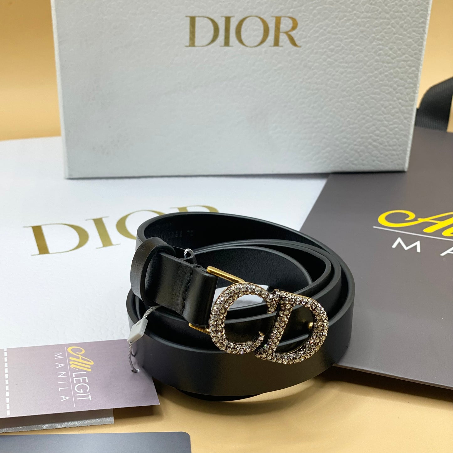 CHRISTIAN DIOR CD RHINESTONE BELT 110cm