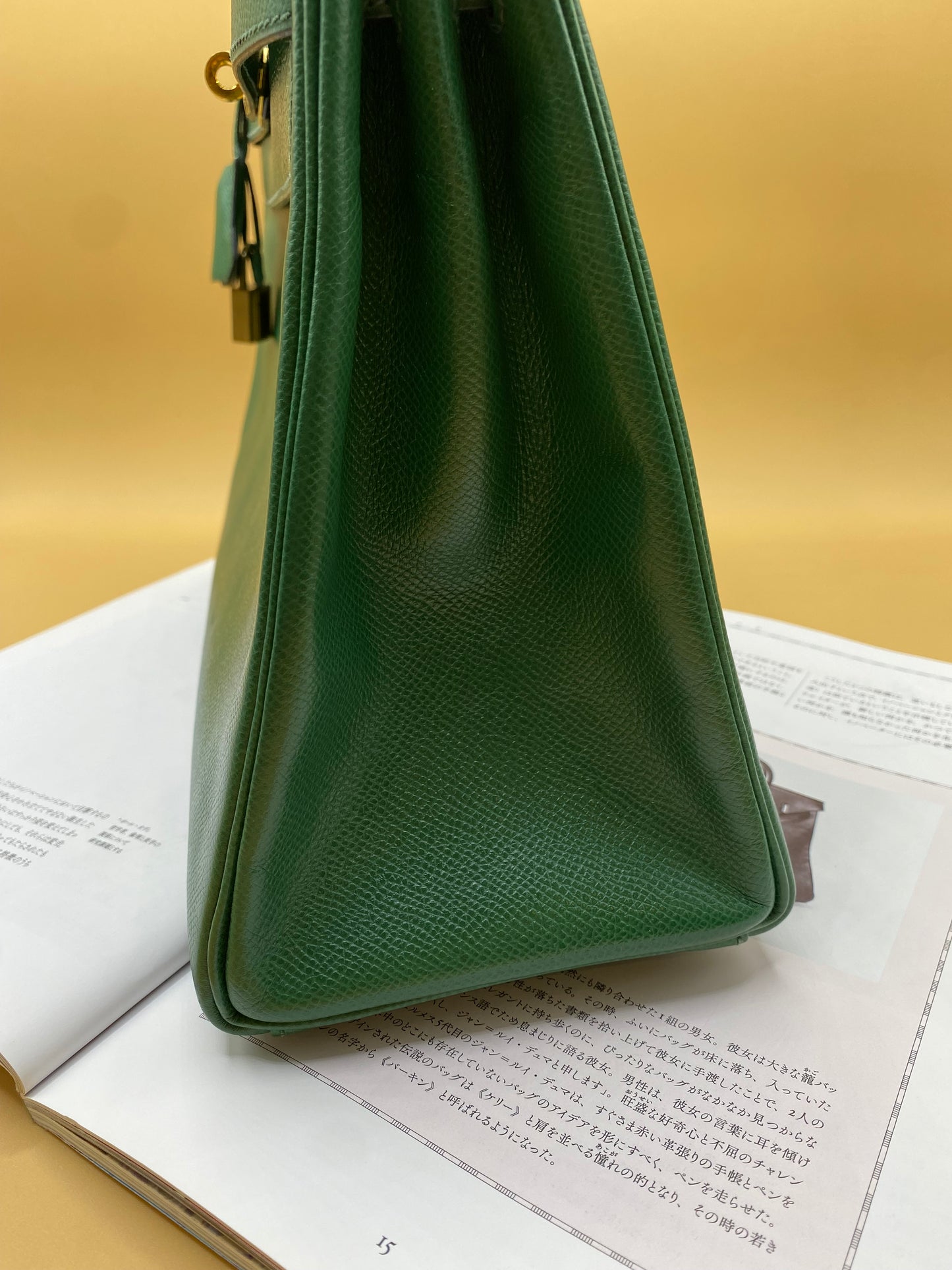 HERMES KELLY 32 EPSOM—Vert Émeraude