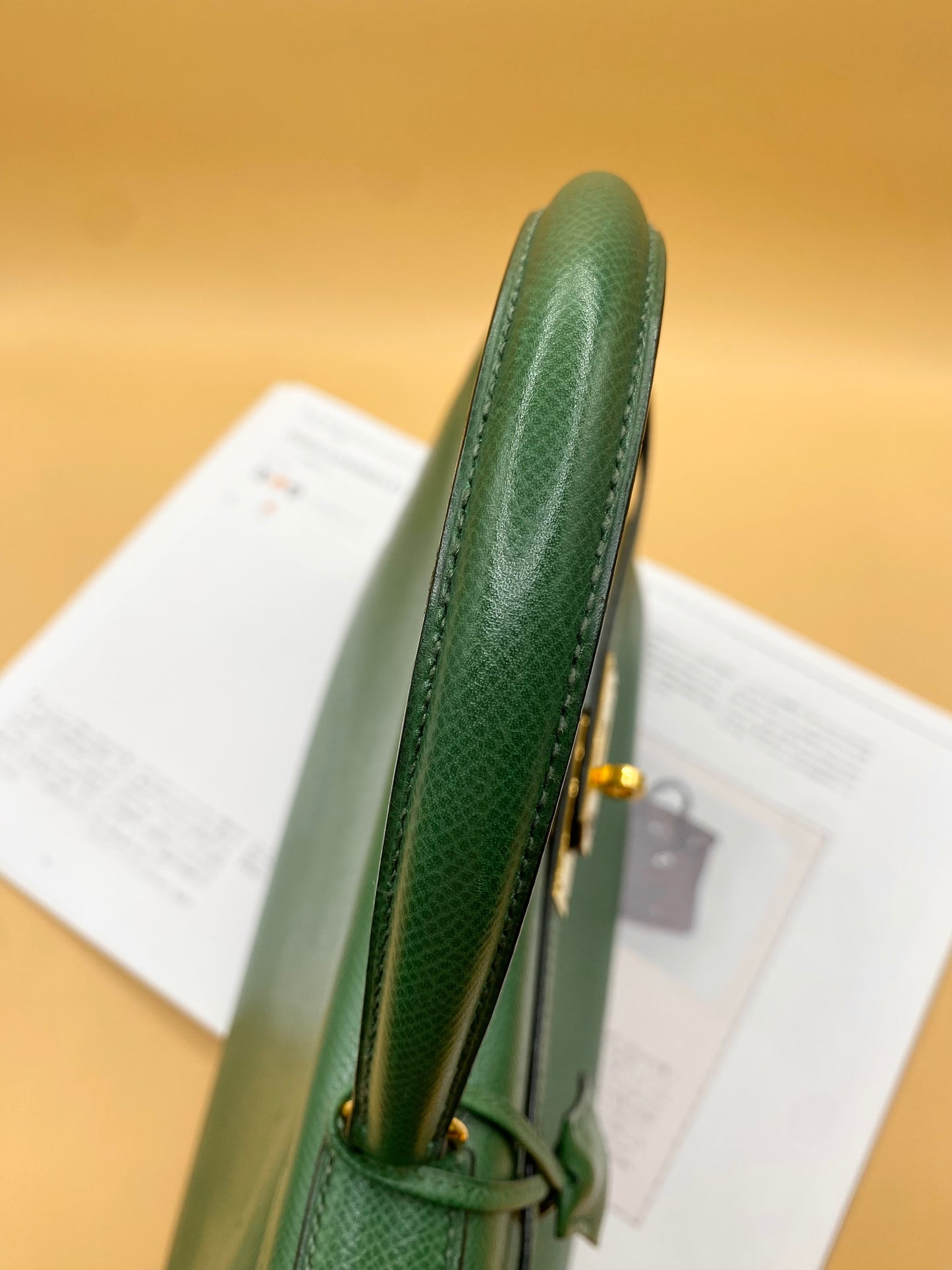 HERMES KELLY 32 EPSOM—Vert Émeraude