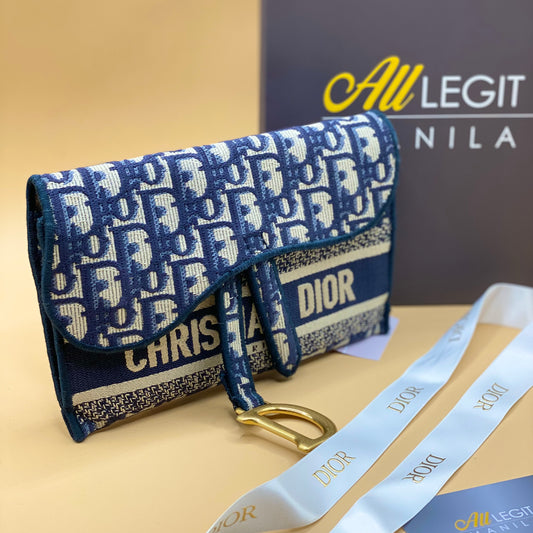 CHRISTIAN DIOR 2-WAY SADDLE POUCH—OBLIQUE BLUE