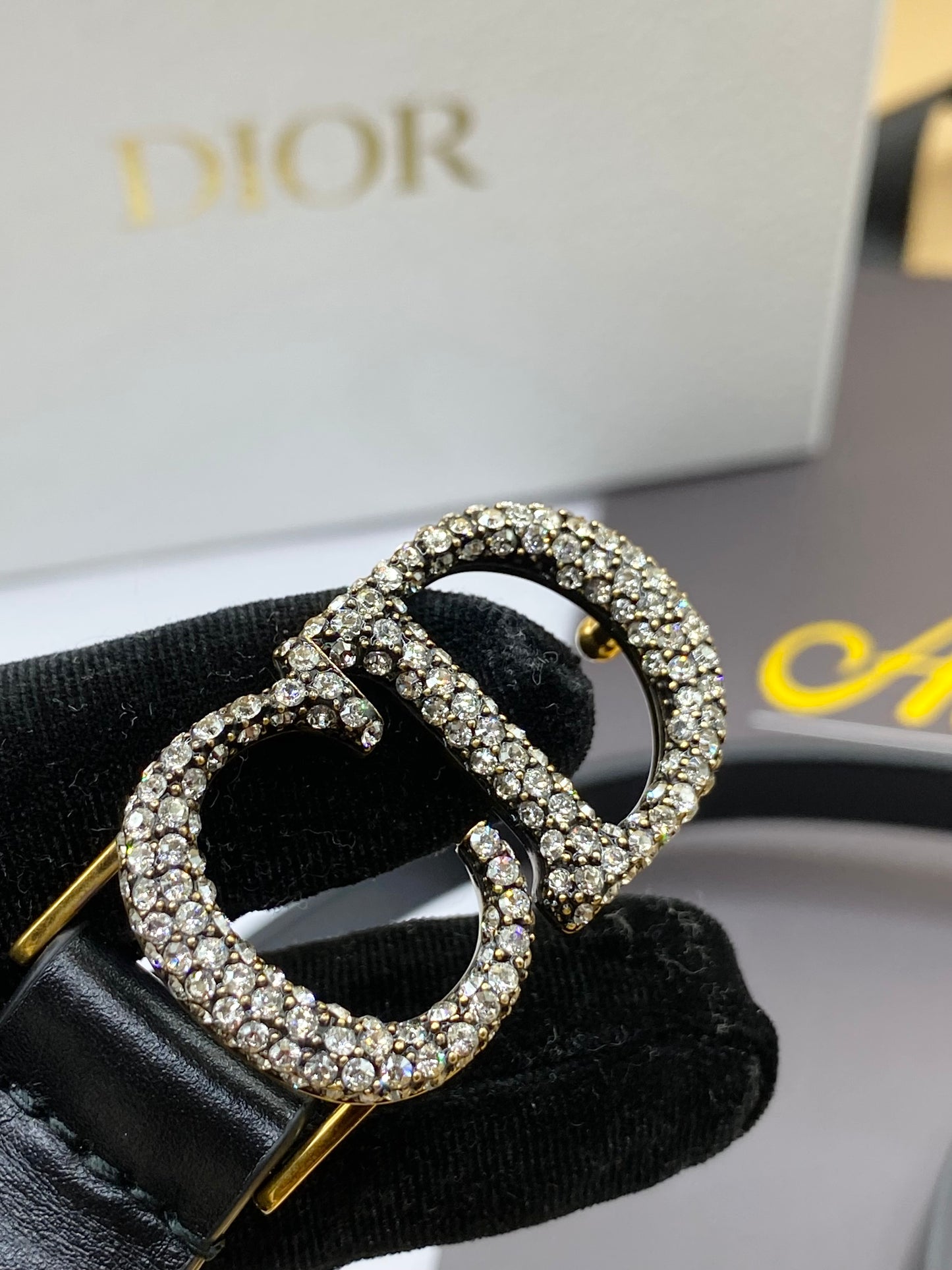 CHRISTIAN DIOR CD RHINESTONE BELT 110cm