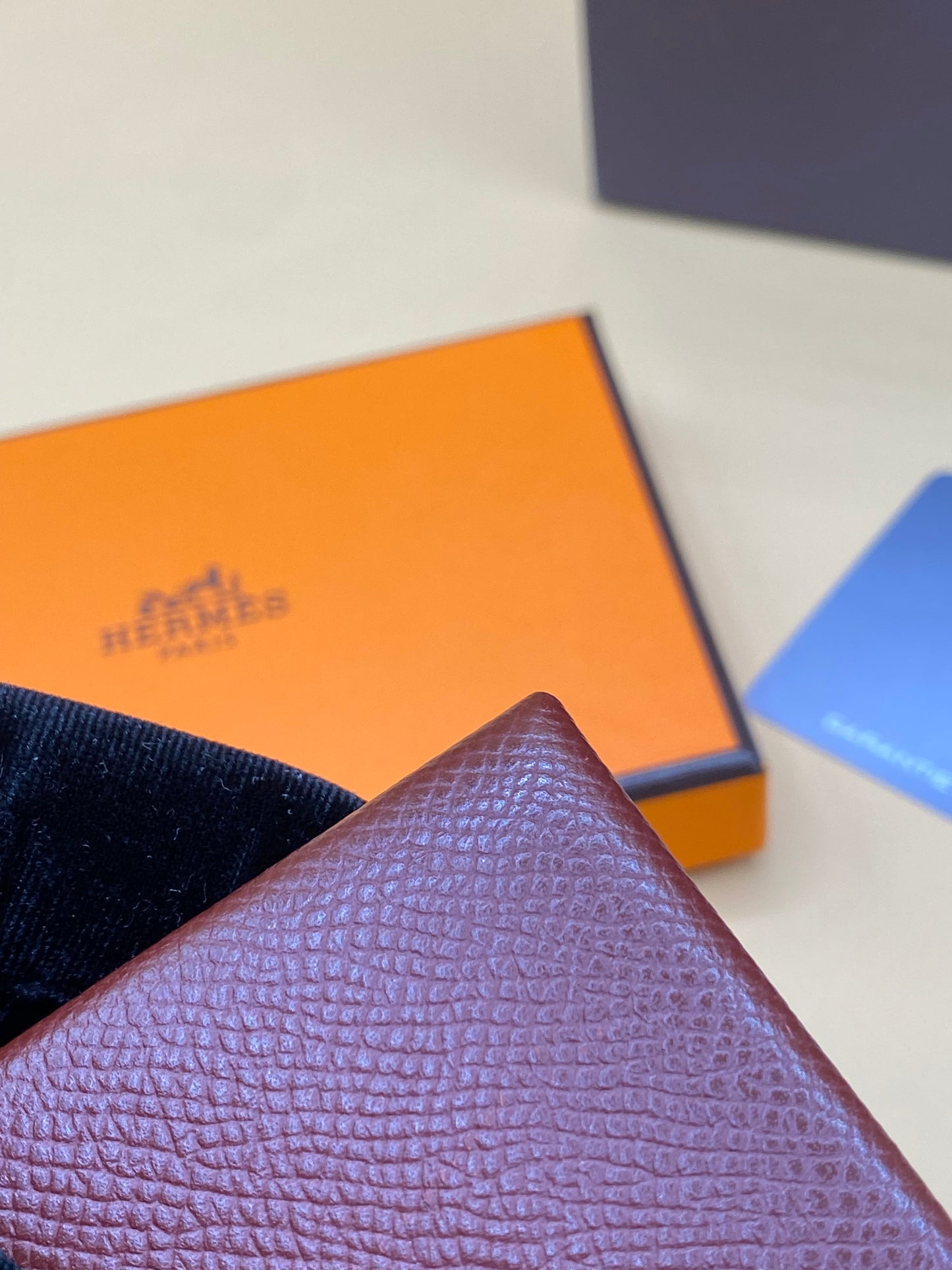 HERMES CALVI CARD HOLDER—ROUGE H
