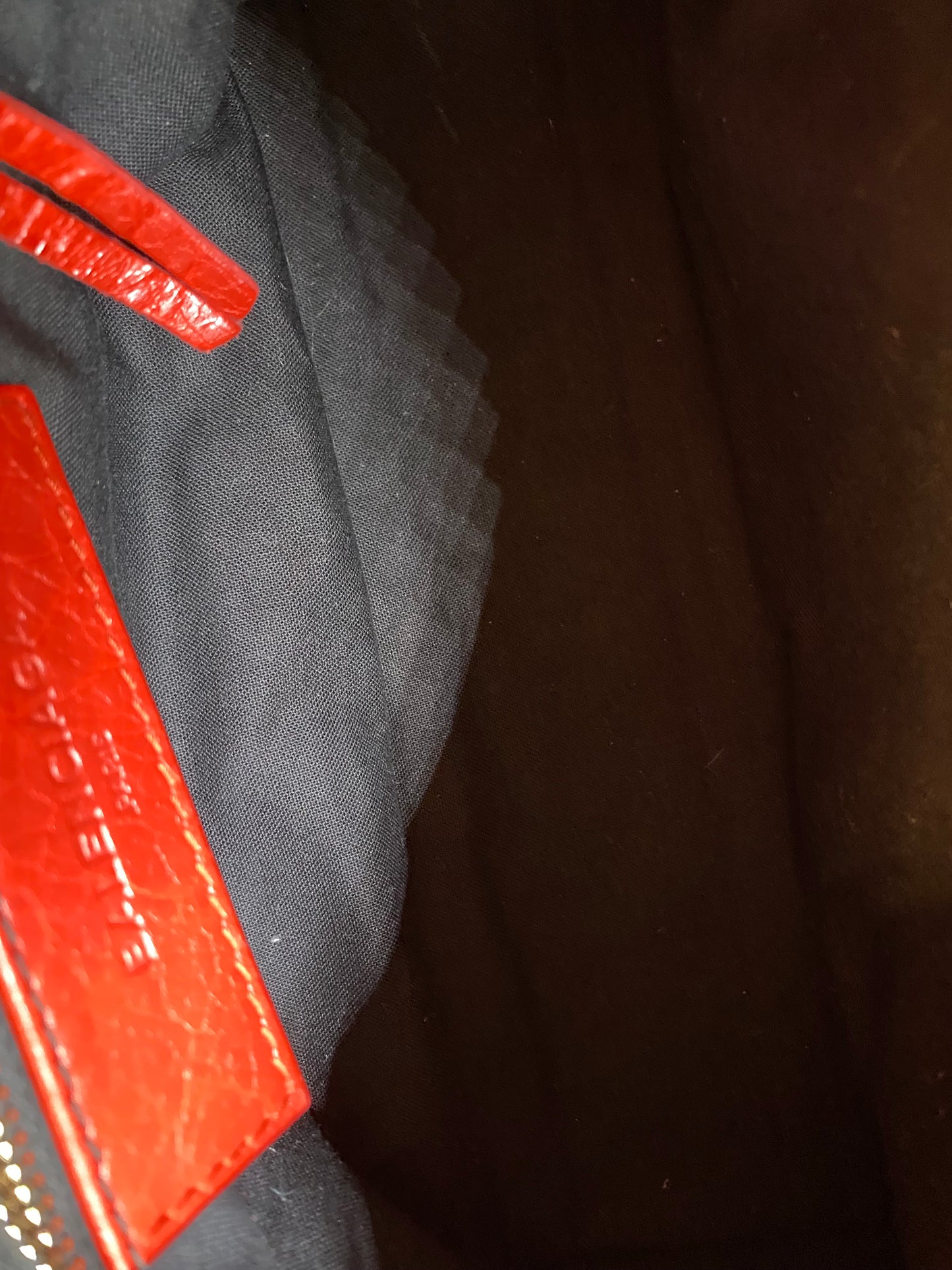 BALENCIAGA MINI CITY METALLIC EDGE—RED/GHW