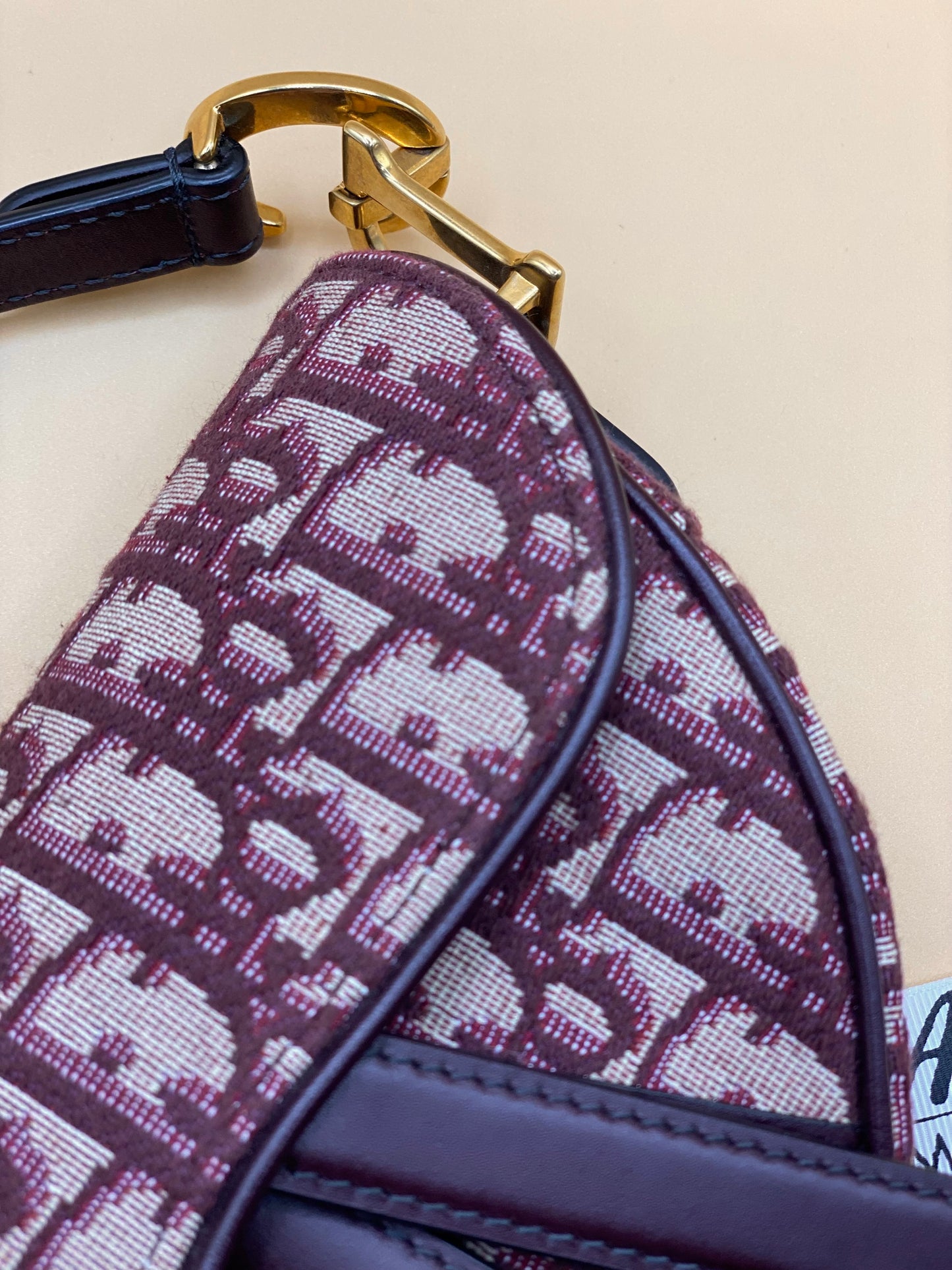 CHRISTIAN DIOR MINI SADDLE OBLIQUE—RED