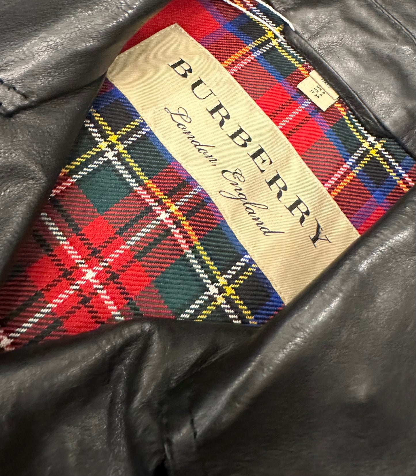 BURBERRY SMALL LEATHER JACKET—BLACK