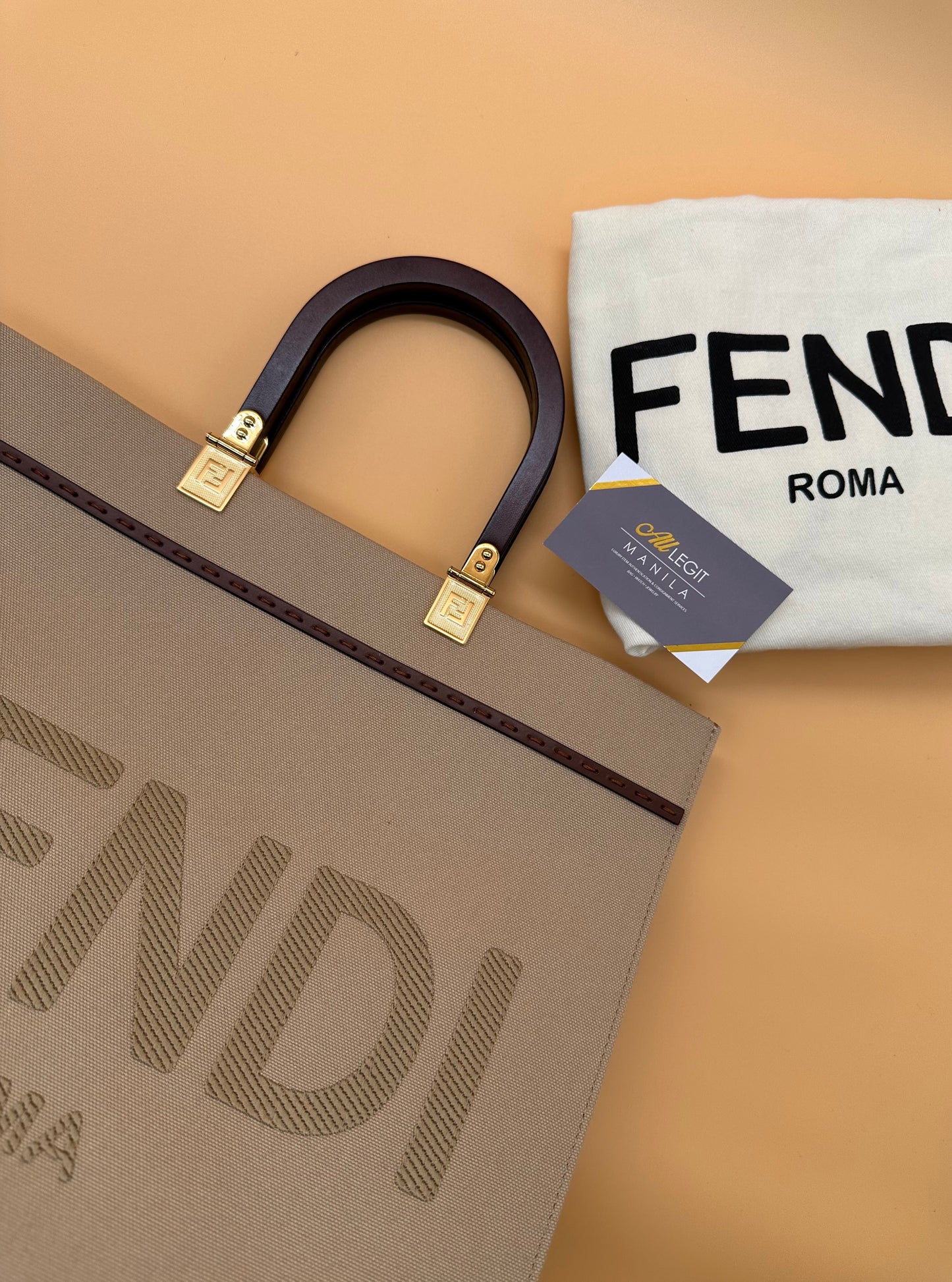 FENDI SUNSHINE CANVAS TOTE