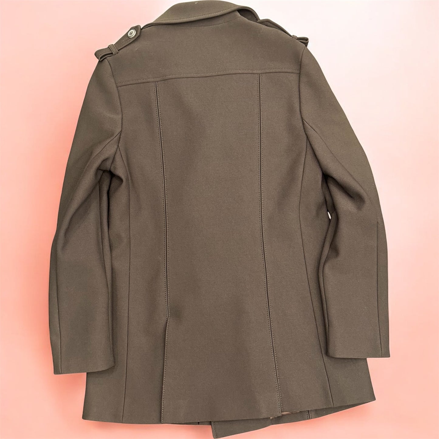 PRADA WOOL MEDIUM OVERCOAT—CHOCOLATE BROWN