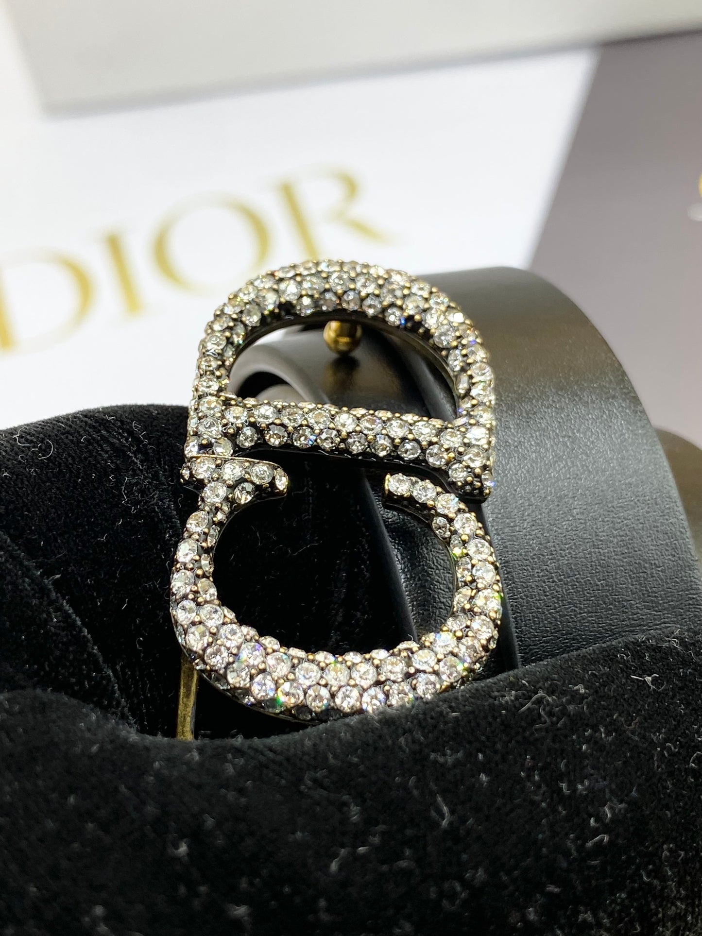 CHRISTIAN DIOR CD RHINESTONE BELT 110cm