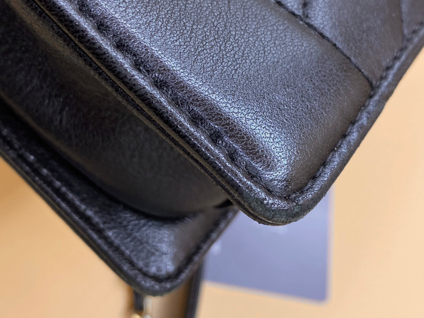 CHANEL REVERSED CHEVRON SMALL FLAP—BLACK GHW