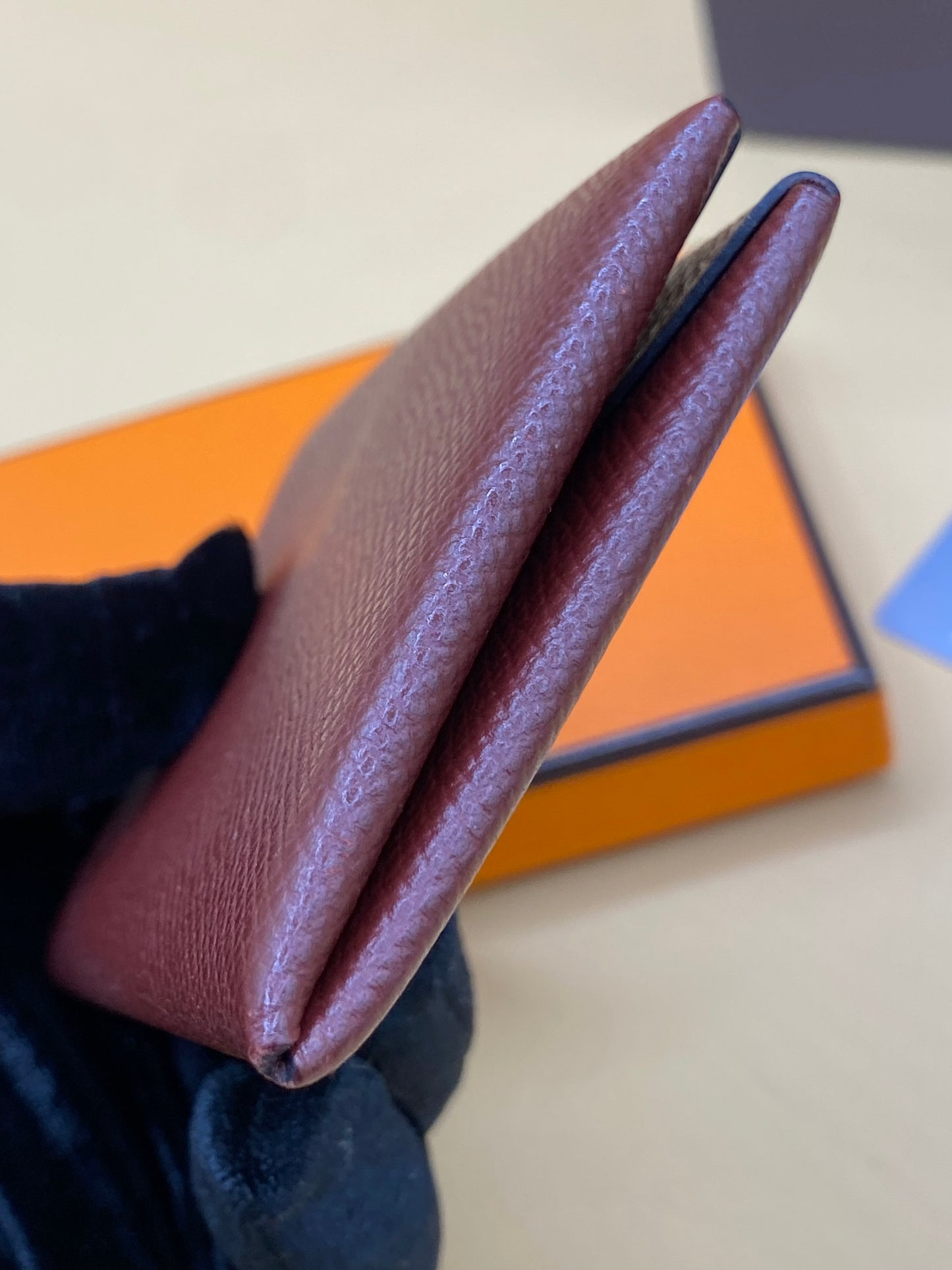 HERMES CALVI CARD HOLDER—ROUGE H