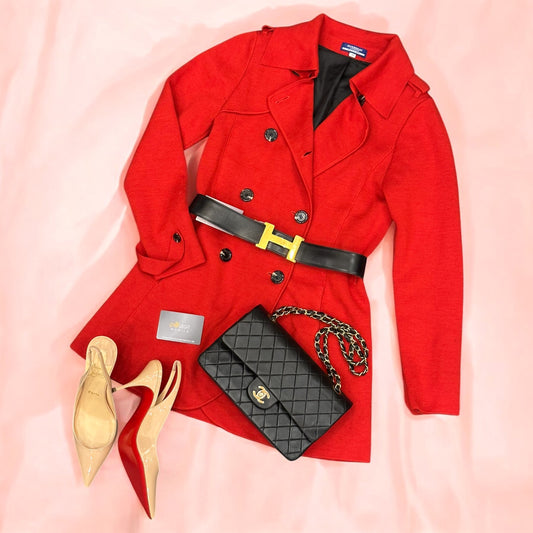 BURBERRY BLUE LABEL COAT S38—RED