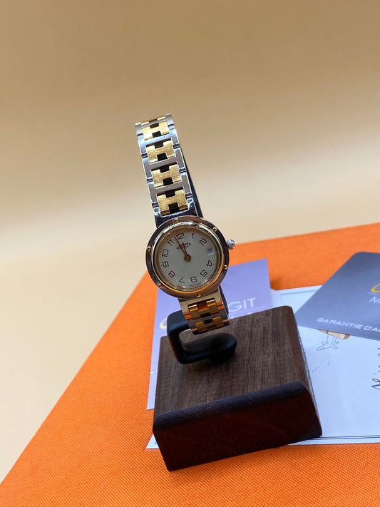 HERMES CLIPPER WATCH 16.5cm—TWO-TONE