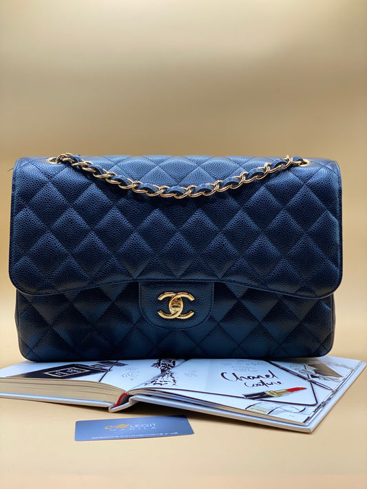 CHANEL CLASSIC JUMBO CAVIAR DOUBLE FLAP S26