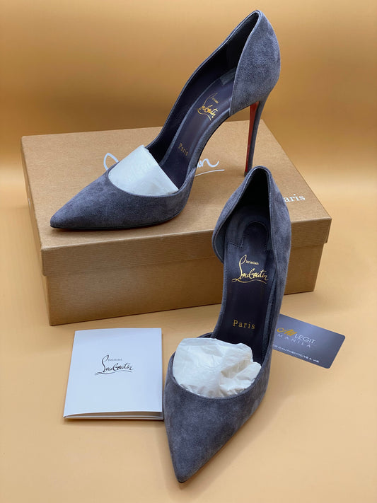 *BNEW* CHRISTIAN LOUBOUTIN SUEDE IRIZA PUMPS 40.5—GRAY/BLUE
