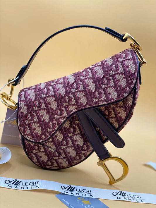 CHRISTIAN DIOR MINI SADDLE OBLIQUE—RED